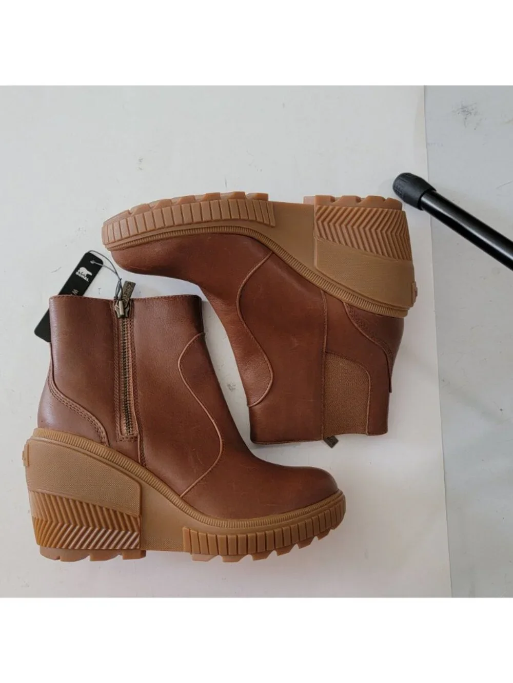 NEW Sorel Ona Ave Zip Wedge Boots Leather Gorpcore Outdoors City Womens 9.5